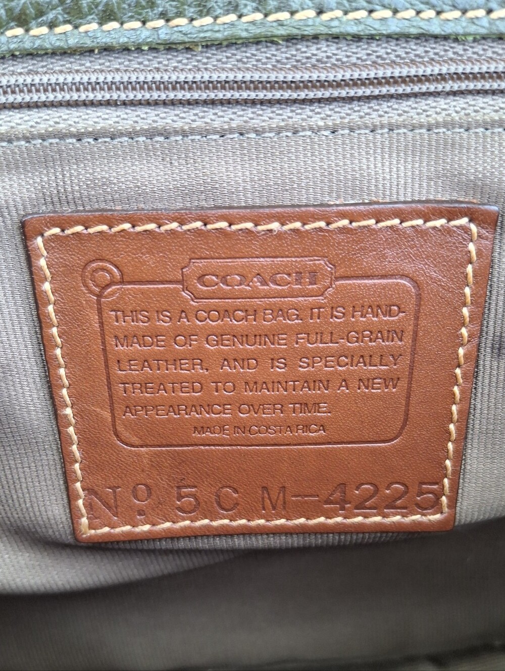 VTG 1995 Coach Glenwood Sheridan Olive/British Tan Shoulder/Crossbody Bag #4225 - Picture 14 of 16